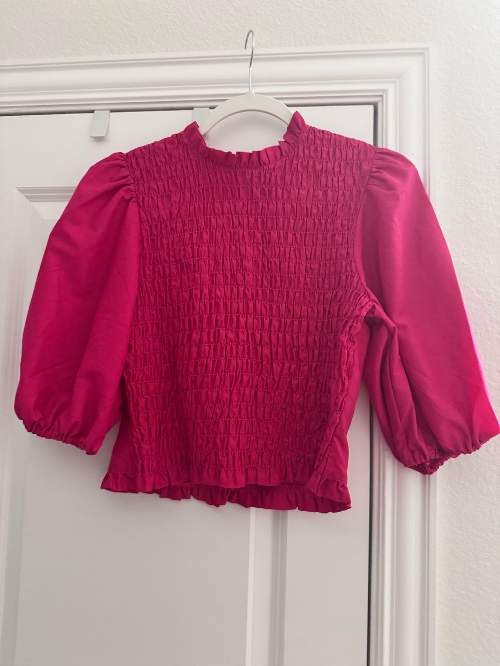 H&M Bright Pink Smocked Top
